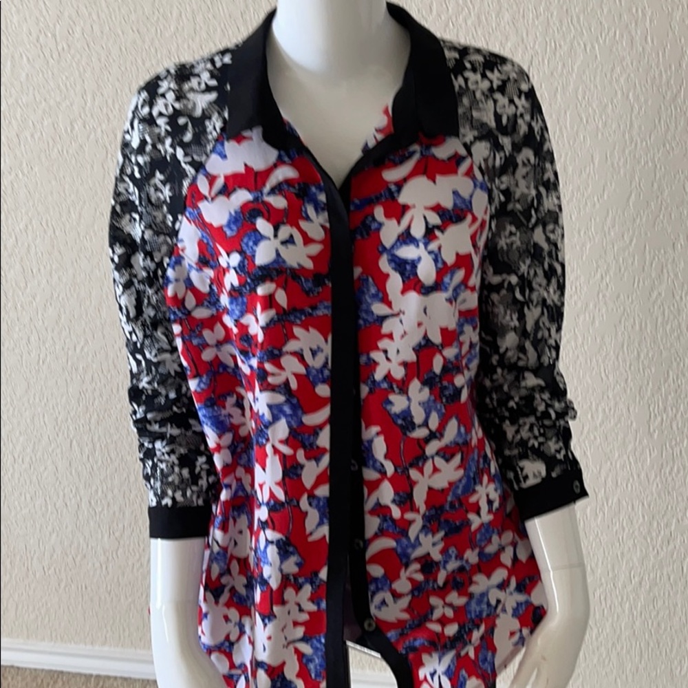 Peter Pilotto For Target Button Down Floral Top L
